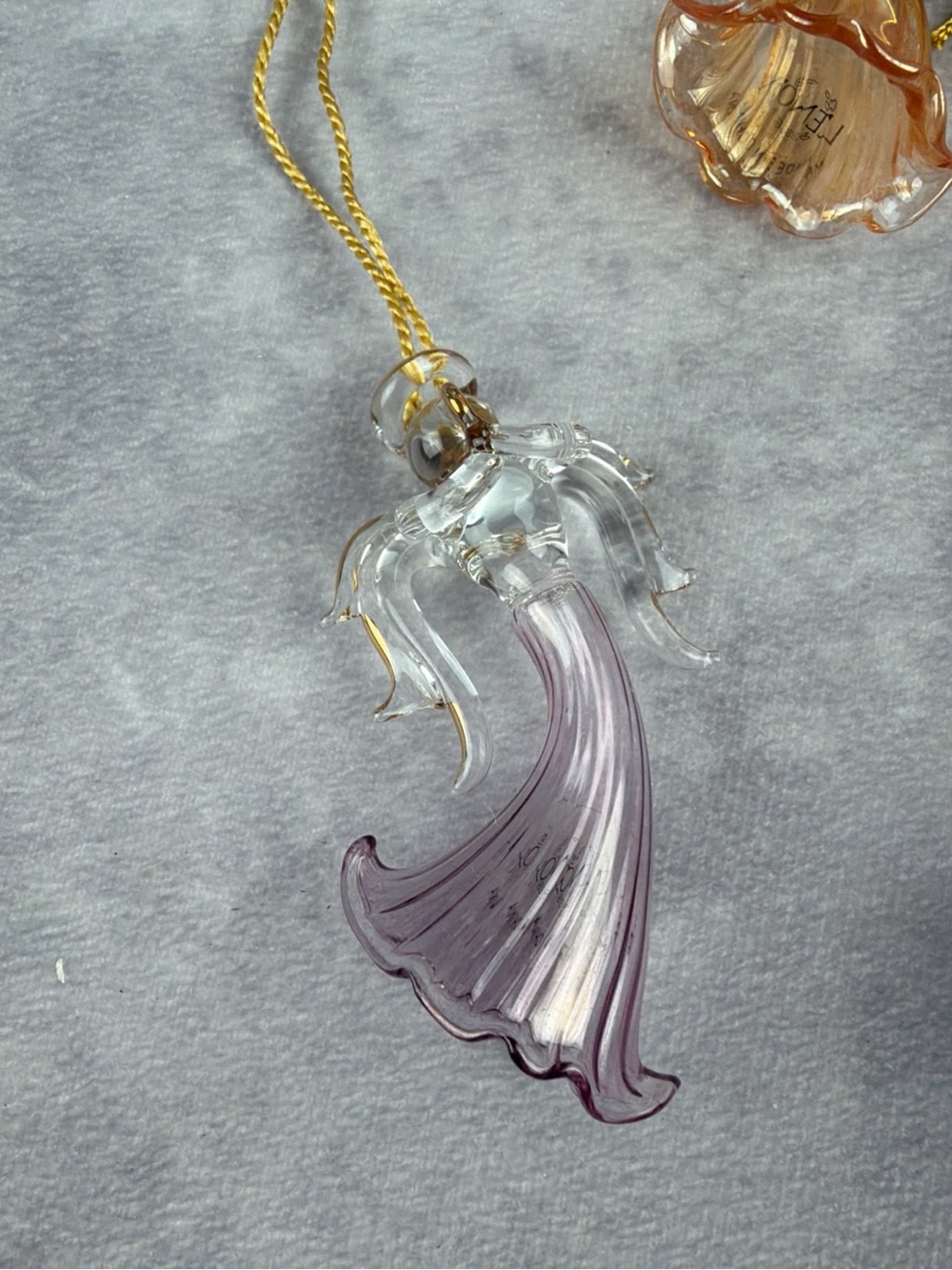 VTG Blown Glass Angel Christmas Ornaments Set 6 Assorted Iridescent Colors READ - Picture 3 of 16